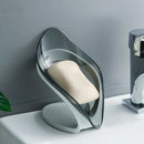 2pcs Leaf Shape Self Draining Soap Tray Bathroom Shower Soap Dish Decorative