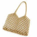New Hand-Woven Hollowwork Straw Bag Paper Rope Grid Without Lining Women Be