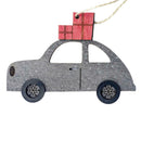 Wood Christmas Tree Mini Car Color Draw Pendants Home Party Decor (A Grey) A
