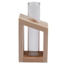 Crystal Glass Test Tube Vase in Wooden Stand Flower Pots for Hydroponic Pla