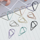 12pcs Brief Style Waterdrop Shaped Metal Paper Clip Bookmark Stat OZ