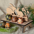 Happy Easter Decoration rabbit Egg Shelves Stand Rack Easter Egg Hold_