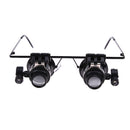Glasses Type with LED Magnifying Glass 20X Magnifier Repair Microscope