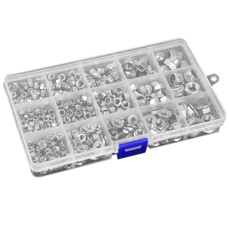 1set 304 Hex Nut Sets Household Nylon Lock/Cover Decoration/Flange Nuts 385 Z9C3