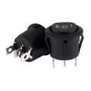 2 x AC 6A/250V 10A/125V 3 Pin SPDT ON/OFF/ON 3 Position Round Boat Rocker S