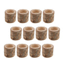 12pcs Wooden Tree Stump Tea Light Holder Candlestick for Home Decoration 5cm