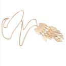 Collier en mÃ©tal pendentif feuille hibou longue chaÃ®ne femmes accessoires  OZ