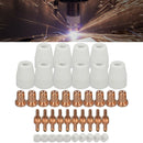 40pcs/set PT-31 Extended Cutting Electrode Plasma Cutter Consumables Tip Nozzle