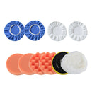 10pcs 5 Inch Sponge Buffing Polishing Pad Kit for Car Polisher w/ Drill Adapter