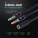 Headphone Splitter Earphone Adapter Audio 3.5mm Female to 2 Male Jack 3.5mmJ Kw