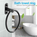 Aluminum Alloy Round Wall Hanging Towel Ring Bathroom Clothes Rack Holder