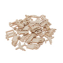 60 Pack Mixed Wooden Cutouts Shapes, MDF, Craft Shape, Vehicles, Embellishments,