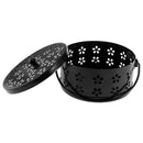 Retro Hollow Out Mosquito Coil Holder Handle Box for Teahouse Home Black