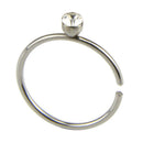 14x Stainless Steel Crystal Nose Hoop Septum Ring Bone Studs Body Piercing JR