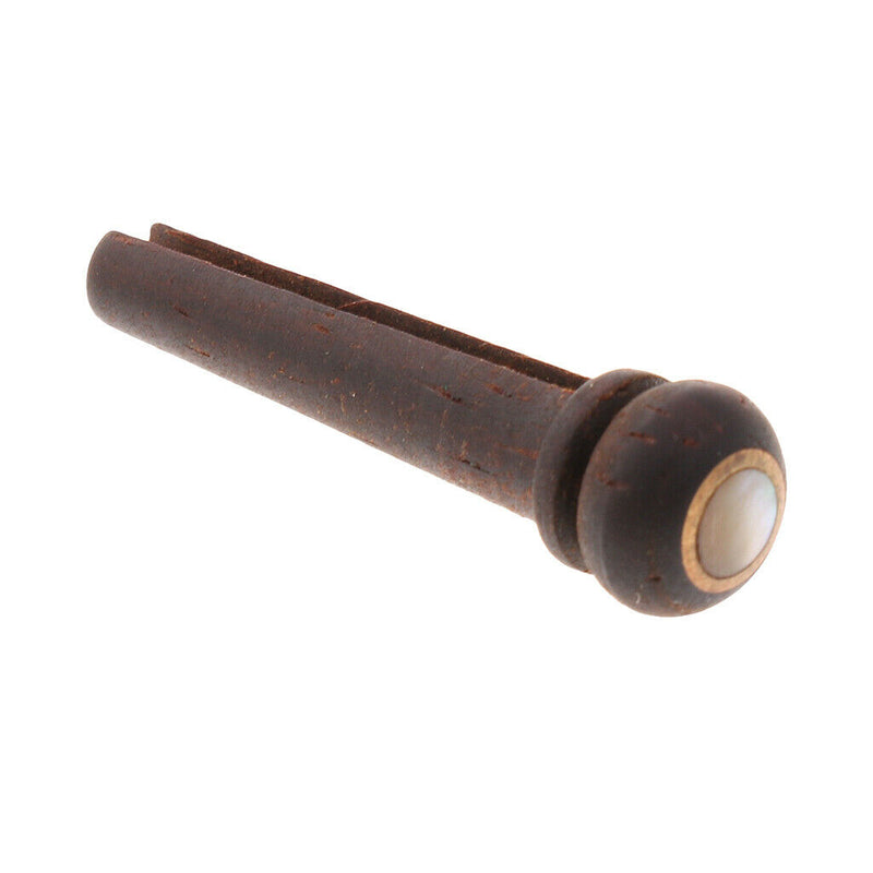 6 Pieces Wood Bridge Pins Shell Dot Inlay for Acoustic Guitar Rosewood