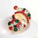 Christmas Brooches Santa Claus Crystal Pin Badges Jacket Backpack Decor Jewelry
