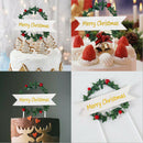 Merry Christmas Cake Topper Cupcake Insert Card Party Birthday Cake DecoB Hn