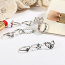 10 Pieces Gothic Punk Ring, Stack Above Midi Finger Band Ring , Joint Mid Ring