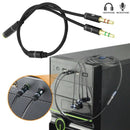 5X(AUX 3.5mm Audio Mic Splitter Cable Female to 2 Male Headphone Microphon M5A4)