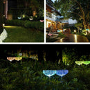 Solar Fiber Optic Jellyfish LED Light Ground Lamp Garden Outdoor Waterprof Decor