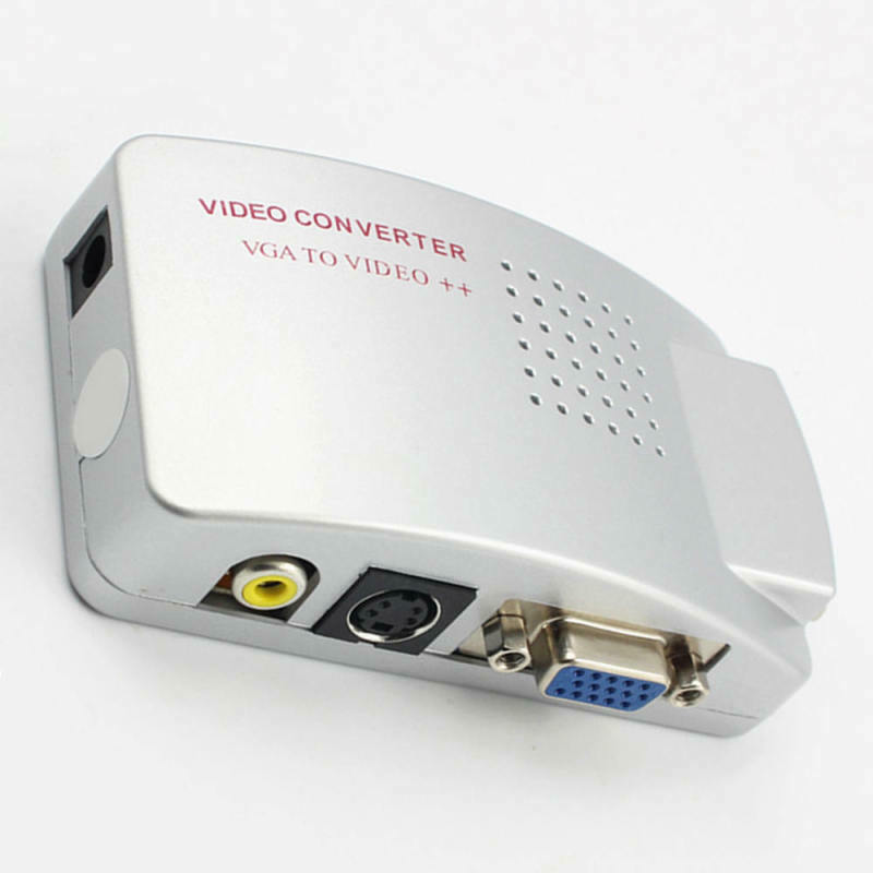 High Resolution TV to PC Composite RCA/S-Video to VGA Video Converter Box
