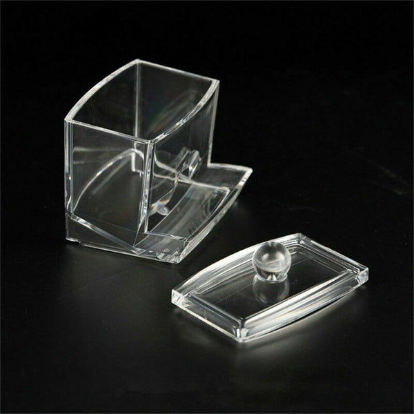 Useful Clear Acrylic Q-tip Storage Cotton Swab Holder Box Cosmetic Organizer