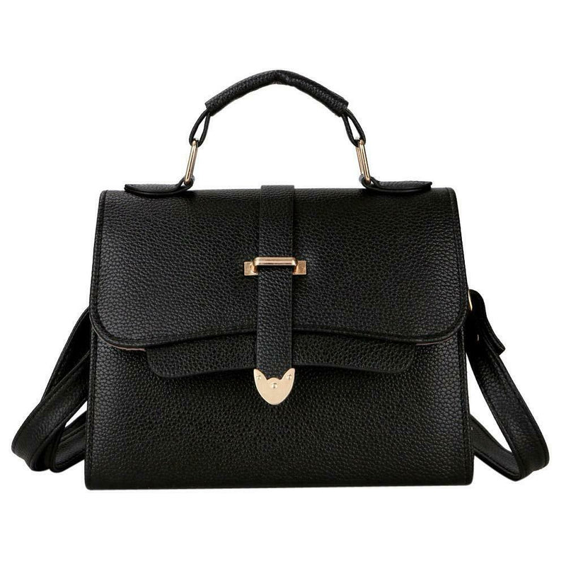 Women Top-Handbags Messenger Bags PU Leather Small Crossbody Bags(Black)