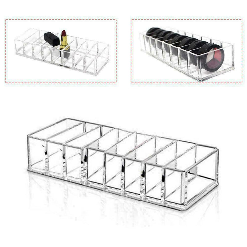 8 Holes Clear Brush Lipstick Holder Makeup Organizer Cosmetic Storage Stand Q6T3