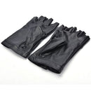 Women Punk Leather Driving Biker Fingerless Mittens Dance Motorcycle Gloves OZ