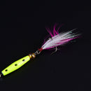 Fishing lure spoon bait rotating fishing with feather treble hook tackle 10g JR