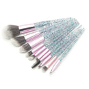 10Pcs Rhinestone Crystal Glitter Makeup Brushes Set Professional Foundation J9S7