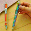 6-Farben Ballpoint Pen blue, red, green, purple, orange ~ + I1E4 black Mult C1T2