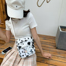 Canvas Women Crossbody Bags Cow Print Clear Splicing Shoulder Pouch (1)