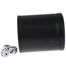 1PC Black/Red Leather Dice Cup Felt Lining Quiet Shaker for Playing Dice Game