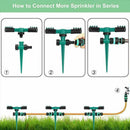 3-head 360Rotate Sprinkler Support rod Garden Automatic Irrigation Watering P1A2