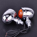 4x Chrome Motorcycle Bullet Turn Signal Indicator Brake Light fit for Chopper Hf