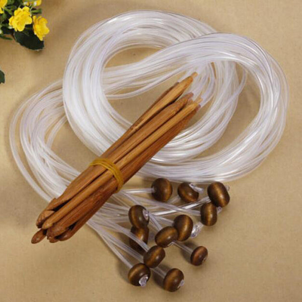 1.2m 48" 12 Different Sizes/Set Tunisian Carbonized Bamboo Needle Crochet HookME