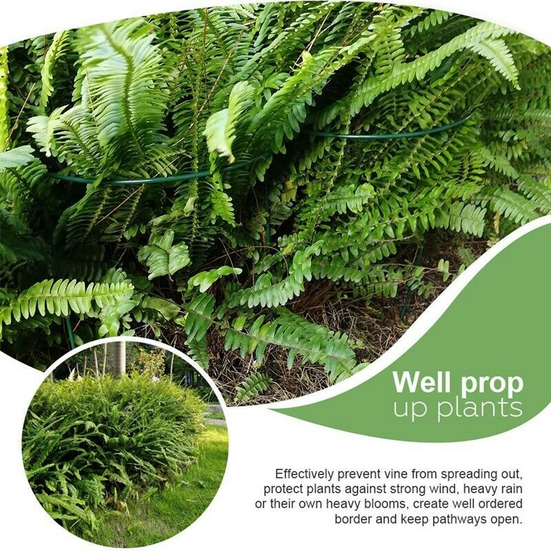 Garden Support Stake, 2-Pack Half Round Metal Garden Plant Supports, Garden