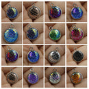 5Pcs 12mm stainless steel mermaid fish scale charms round pendants for DIY OZ