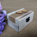 Wooden Heart Wedding Ring Jewelry Box Rustic Ring Storage Container Case