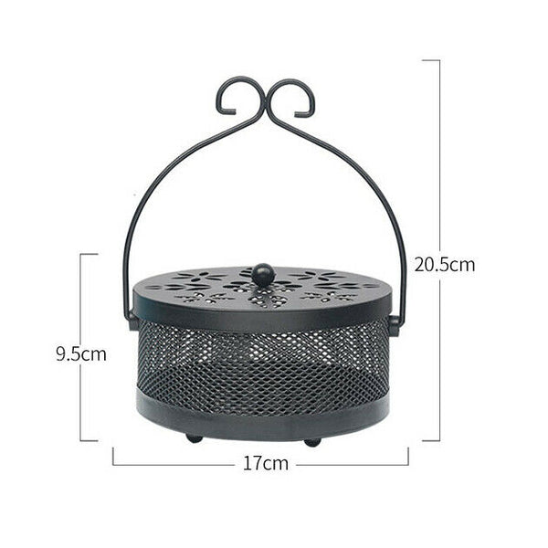 Creative Mosquito Coil Stand Mosquito Coil Box with Lid Fireproof Home Indo F4K3