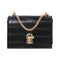 Elegant Women Pure Mini Shoulder Bags Leather Chain Messenger Bag (Black)