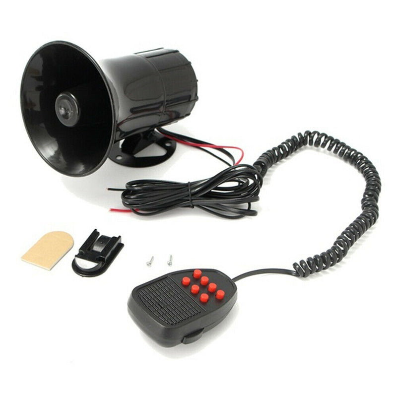6 Sounds Car Alarm Handheld Megaphone Siren Horn PA Speaker Mic System Kit 12V