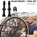 2pcs Presta Valve 54mm with Tool for MTB Road Bike Tubeless Tires (Black)