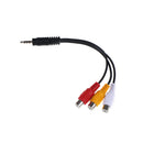 28cm 3.5mm jack av male to 3rca female audio video cable cord  stereo adapter Bj