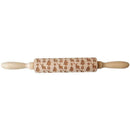 Wooden Snowflake Elk Embossed Rolling Pins Embossing Baking Cookies Biscuit