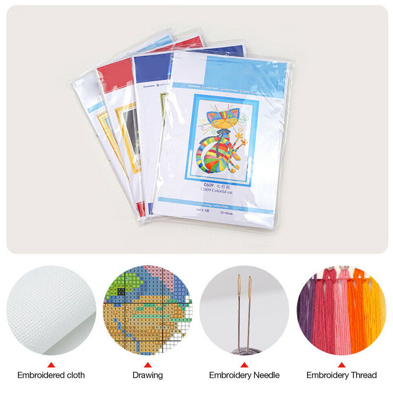 12 Months Flower DIY Cross Stitch 11CT Printed Embroidery Kits (H427 May)