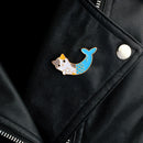 Enamel Mermaid Cat Brooch Pins Shirt Collar Pin Breastpin Women Jewelry Gift  Z
