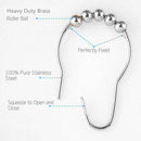 24Pcs Rustproof Shower Curtain Ring Heavy Duty Roller Double Glide Shower MOE