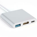 USB 3.1 Type C to USB-C 4K HDMI USB 3.0 Hub Adapter Cable for Macbook Pro